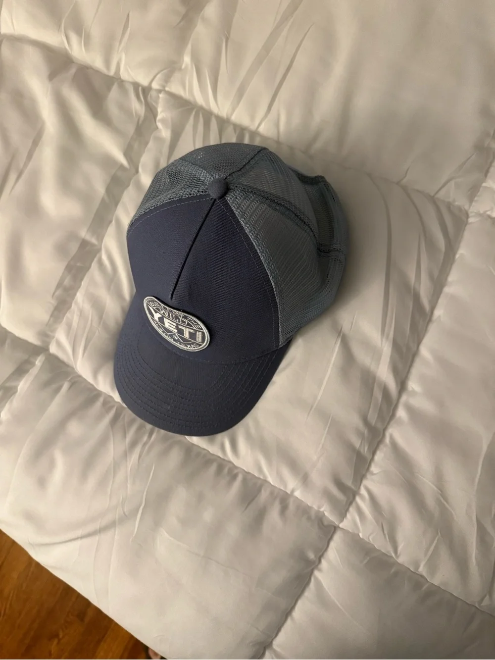 Yeti Two-Tone Navy and Light Blue Mesh Trucker Hat